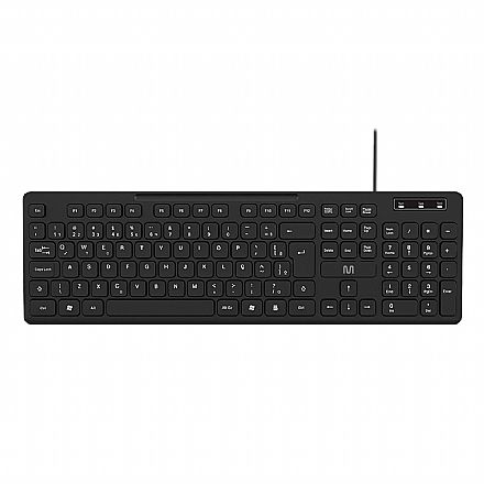 Teclado - Teclado USB Multilaser TC144 Soft Silence - ABNT2 - Silencioso - Teclas Chocolate - Preto