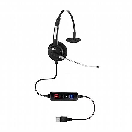 Fone de Ouvido - Headset Top Use HTU-310 - Controle de Volume - Microfone Removível - USB - Preto