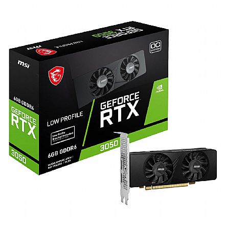 Placa de Vídeo - GeForce RTX 3050 6GB GDDR6 96bits - MSI LP OC - 912-V812-023 - Low Profile