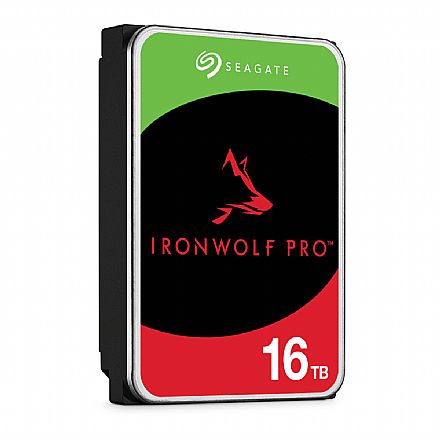 HD (Disco Rígido) - HD 16TB NAS SATA - 7200RPM - 256MB Cache - Seagate IronWolf Pro - ST16000NT001