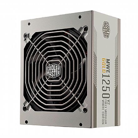 Fonte - Fonte 1250W Cooler Master MWE V2 White Edition - Modular - PFC Ativo - Eficiência 90% - 80 Plus® Gold - MPE-C501-AFCAG-3GWO