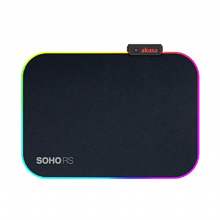 Mouse pad - Mousepad Akasa SOHO RS - 350 x 250 x 4mm - Iluminação RGB - USB - AK-MPD-06RB