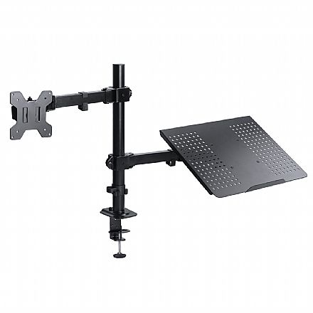 Suporte de Monitor/TV - Suporte para Monitor até 32" Vinik - Com Suporte Para Notebook - Articulado de Mesa - Ajuste de Inclinação e Rotação - SMN500