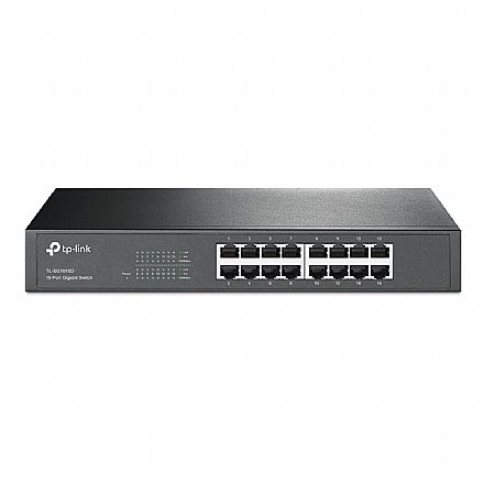 Rede Switch - Switch 16 Portas TP-Link TL-SG1016D - Gigabit - 32Gbps - Bivolt - Para Mesa ou Rack