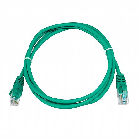 Cabo de rede - Cabo de Rede UTP (Patch Cord) RJ45 Cat 6 - 1.5 metros - Certificação Anatel - Verde - Seclan CY-5128-CAT6-1.5M-GR