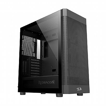 Gabinete - Gabinete Gamer Redragon Aeroglass - Lateral em Vidro Temperado - USB 3.0 - Preto - CA-602B