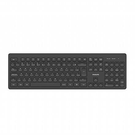 Teclado - Teclado sem Fio Philips SPK6308B/FG - Conexão USB 2.4GHz - ABNT2 - Preto