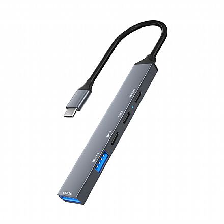 Cabo & Adaptador - HUB USB-C - 5 portas USB 3.0, USB-C e PD100W - Shinka ADS-809