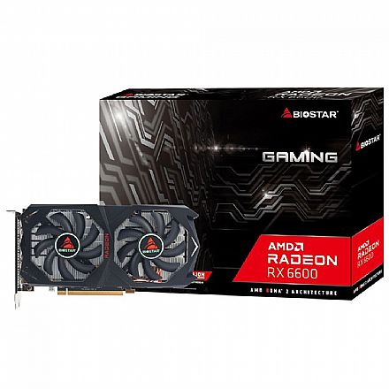 Placa de Vídeo - AMD Radeon RX 6600 8GB DDR6 128bits - Biostar VA6606RM81-TBMRH-BS2