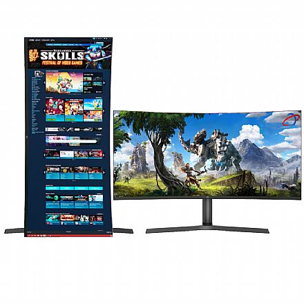 Monitor - Monitor Gamer 34" Duex DXPRO340P - UWQHD 3440x1440 - Curvo - 180Hz - HDR 85% sRGB - Vertical - Regulagem de Altura, Rotação 90° Pivot - Suporte VESA - DisplayPort/HDMI