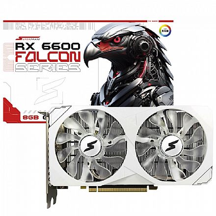 Placa de Vídeo - Placa de Vídeo AMD Radeon RX 6600 8GB GDDR6 128bits - Superframe Falcon Series - SF-GC-FCAM66008GD6W