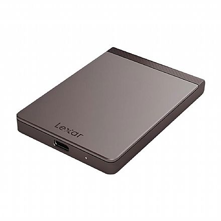 SSD - SSD Externo 2TB Lexar SL200 - Portátil - USB 3.1 - Leitura 550MB/s - Gravação 400MB/S - Preto - LSL200X002T-RNNNNU