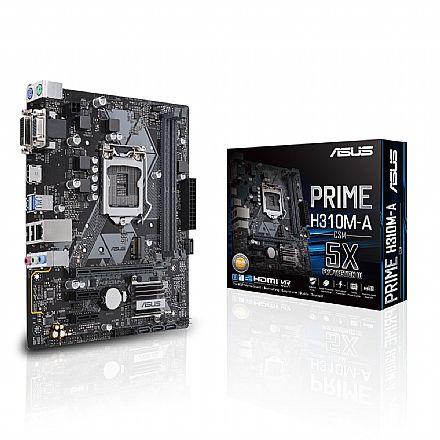 Placa Mãe para Intel - Asus Prime H310M-A (LGA 1151 - DDR4 2666) Chipset Intel H310 - 8ª Geração - USB 3.1 - Slots M.2 - Micro ATX