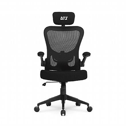 Cadeiras - Cadeira De Escritório DT3 Vita H Black - Ergonômica - Assento Anatômico - Suporte Lombar - Encosto Reclinável - Preto - 14228-7