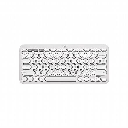 Teclado - Teclado sem Fio Logitech Pebble Keys 2 K380S - Padrao US - Branco - Bluetooth - Logi Bolt - 920-011790