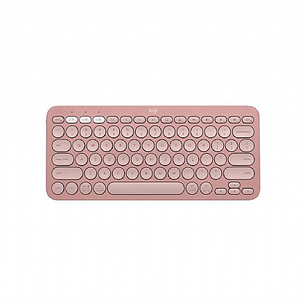 Teclado - Teclado sem Fio Logitech Pebble Keys 2 K380S - Padrao US - Rosa - Bluetooth - Logi Bolt - 920-011791