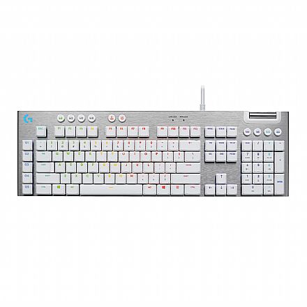 Teclado - Teclado Mecânico Gamer Logitech G815 - G HUB - Padrão US - Iluminação LIGHTSYNC RGB - Switch GL Tactile Marrom - Branco - 920-011354