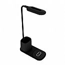 Luminária LED Multilaser com Carregador sem Fio - Porta Canetas - USB-C - Preta - CB171