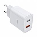 Carregador de Parede USB e USB-C - Geonav Duo CH20PDQC - 20W - Carregamento Rápido - Branco