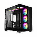 Gabinete Aquário Gamer LikeTec Atras Dark ARGB - Lateral e Frontal em Vidro - USB 3.0 - 6 Fans - Preto - LC-CB3X3-ATLAS-2115