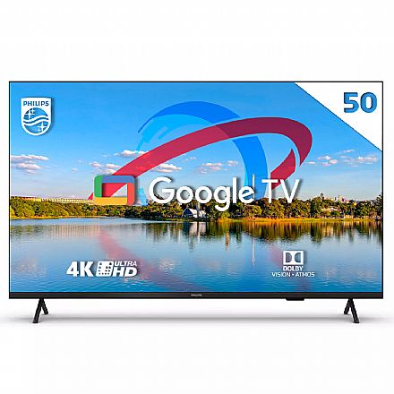 TV 50" Philips 50PUG7408/78 - Smart TV - 4K Ultra HD - Google TV - HDR 10 - Wi-Fi e Bluetooth - HDMI/USB