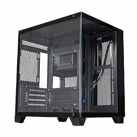 Gabinete Gamer Aquário K-Mex SpaceAqua II CGQN24 V2 - Lateral e Frontal em Vidro Temperado - Micro ATX - USB 3.2 - Preto