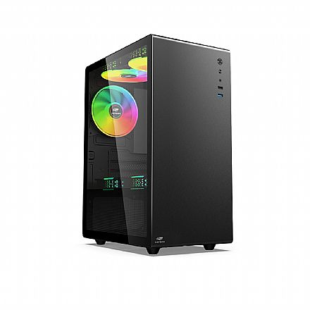 Gabinete Gamer C3Tech - Lateral em Vidro Temperado - USB 3.0 - Micro ATX - 3 Coolers Inclusos - Preto - MT-G200BK