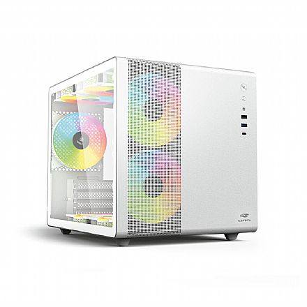 Gabinete Gamer Aquário C3Tech Aquarius - Lateral em Vidro Temperado - USB 3.0 - Micro ATX - Branco - MT-G710WH