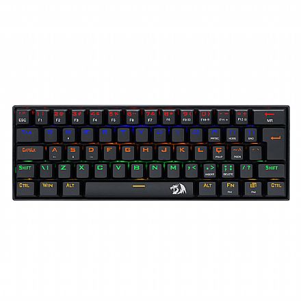 Teclado Mecânico Gamer Redragon Lakshmi - ABNT2 - Iluminação Rainbow - Switch Azul - Preto - K606R-BLUE