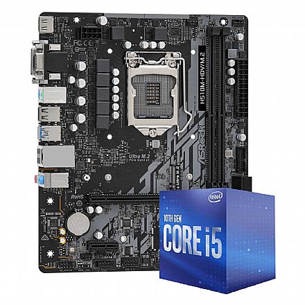 Kit Upgrade Processador Intel® Core™ i5 10400F + Placa Mãe Asrock H510-HDV M.2