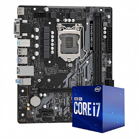 Kit Upgrade Processador Intel® Core™ i7 10700F + Placa Mãe Asrock H510-HDV M.2