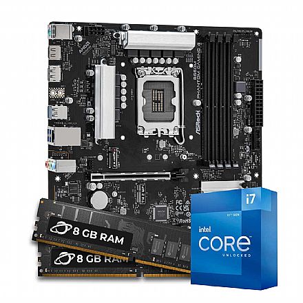 Kit Upgrade Processador Intel® Core™ i7 12700KF + Placa Mãe Asrock B660M PHANTOM GAMING  + Memória 16GB DDR4