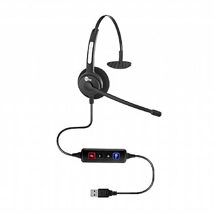 Headset Top Use HTU-300 - Controle de Volume - Microfone Flexível - USB - Preto