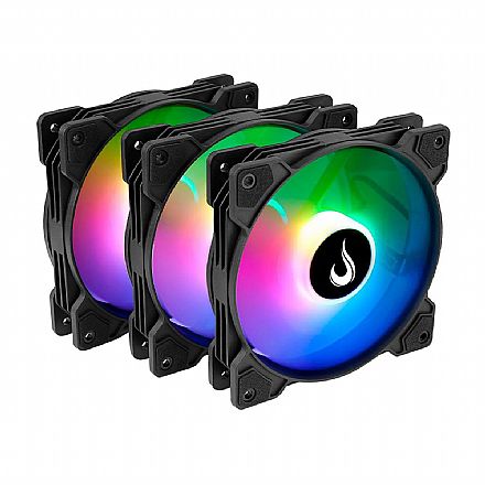 Kit 3 Coolers 120mm Rise Mode X - LED ARGB - RM-XLD-01-ARGB