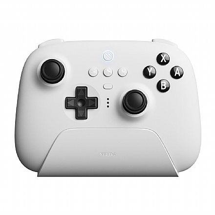 Controle 8BitDo Ultimate - 2.4GHz ou Bluetooth - Compatível com PC, Switch e SteamDeck - Branco - 80NA01