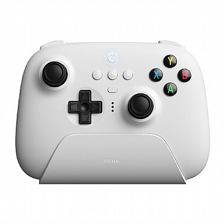 Controle 8BitDo Ultimate Hall Edition - 2.4GHz ou Bluetooth - Compatível com PC, Android, iOS e SteamDeck - Branco - 81HA07