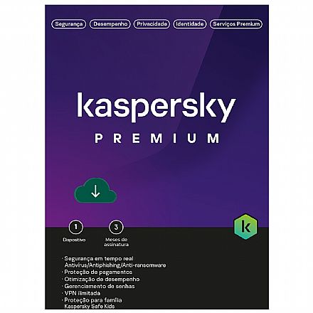 Kaspersky Antivírus Premium - Licença de 3 meses - para 1 dispositivo - Versão Download