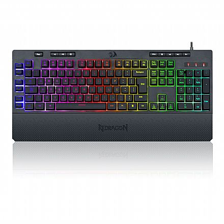 Teclado Gamer Redragon Shiva K512RGB - ABNT2 - Teclas Multimídia - LED RGB - Apoio de Punho