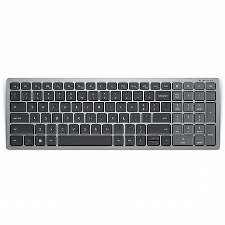 Teclado sem Fio Dell KB740 - Bluetooth ou Receptor USB - ABNT2 - Compacto - Multi-Dispositivos - Cinza