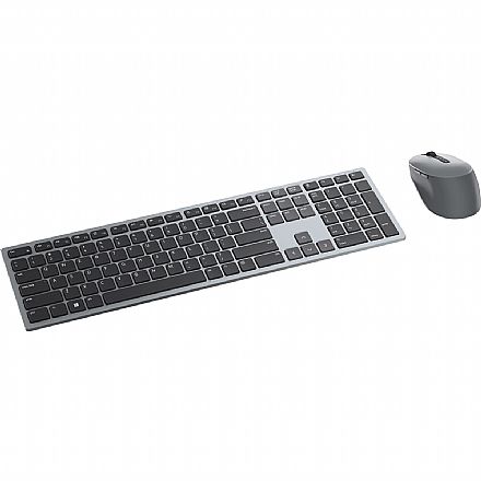 Kit Teclado e Mouse sem Fio Dell Premier KM7321W - Bluetooth e Receptor USB - ABNT2 - Multi-Dispositivos - 7 Botões - Cinza