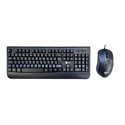 Kit Teclado e Mouse USB Lecoo CM105 - Multimídia - ABNT2 - Ambidestro - 1200dpi