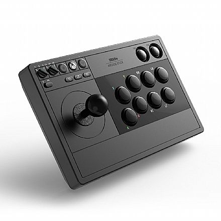 Controle 8BitDo Arcade Stick - 2.4GHz, Bluetooth e USB-C - Compatível com Xbox e PC - Modos JoyStick e GamePad - Preto - 81JA